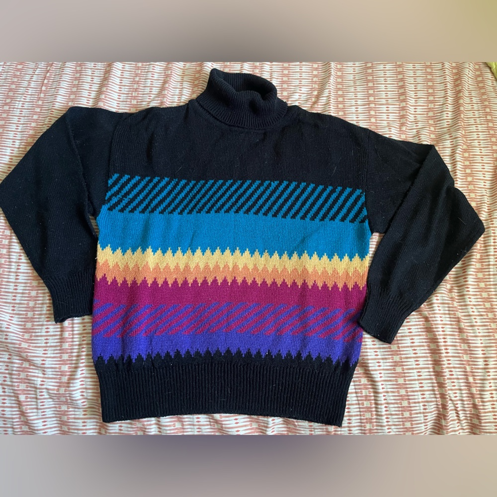 L’Abeille Sport - Vintage - Colorful Striped Turtleneck Sweater - Turtleneck